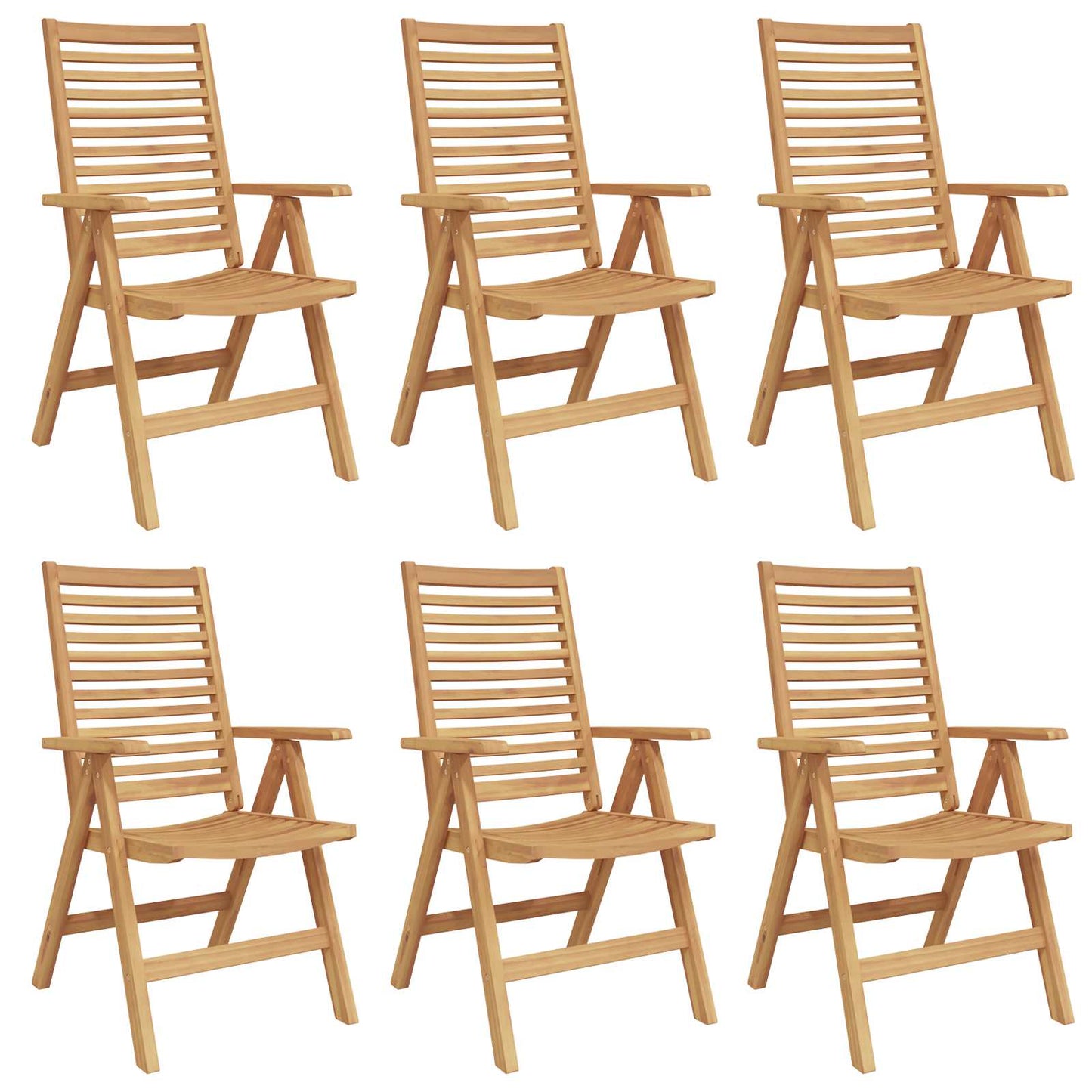 Tuinstoel 6 Pcs Bruin 52 X 64.5 X 108 Cm Massief Teakhout