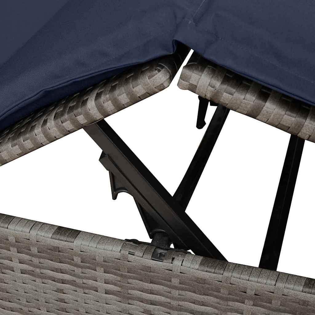 Dubbele Ligbed Verstelbaar Zwart 205 X 129 X 200 Cm Poly Rattan