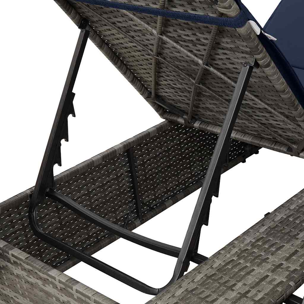 Dubbele Ligbed Verstelbaar Zwart 205 X 129 X 200 Cm Poly Rattan