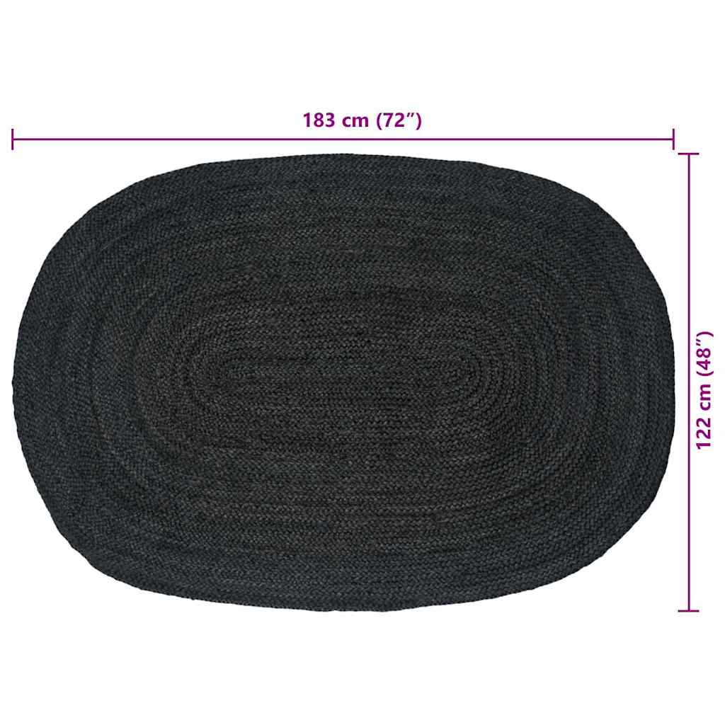 Vloerkleden Ovaal Zwart Jute