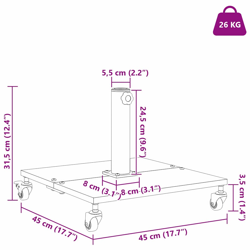 Parasolvoet 45 X 45 X 31,5 Cm