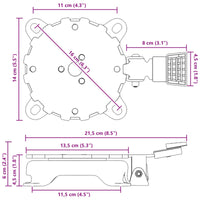 Parasolvoet Zilver 23 X 14 X 6 Cm