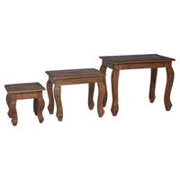 Nesttafel 3 Pcs Bruin Massief Mahoniehout