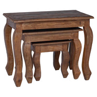 Nesttafel 3 Pcs Bruin Massief Mahoniehout