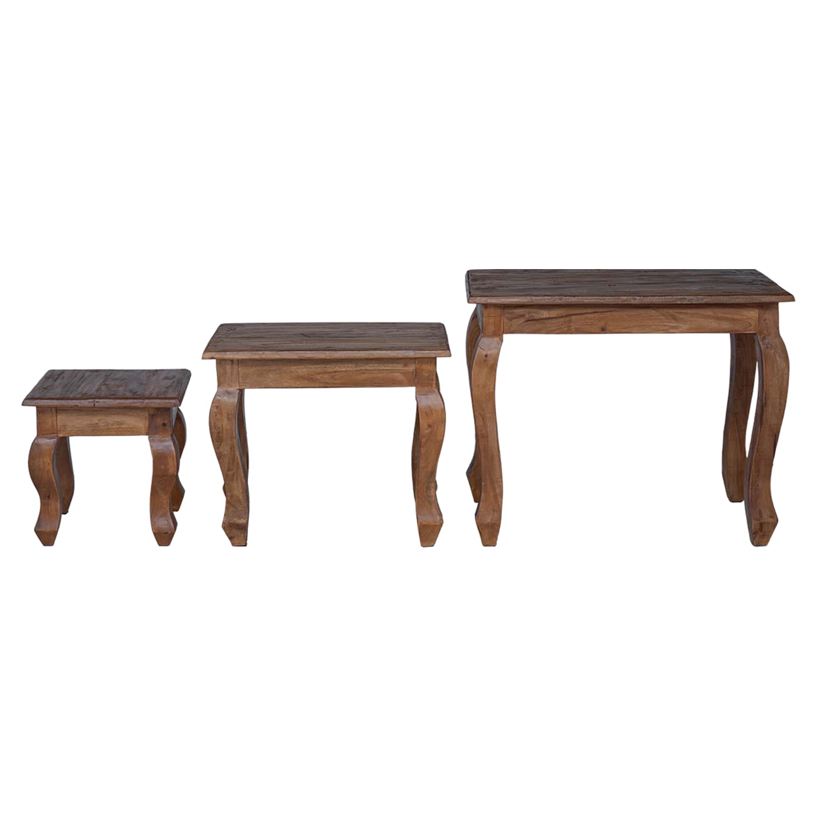 Nesttafel 3 Pcs Bruin Massief Mahoniehout
