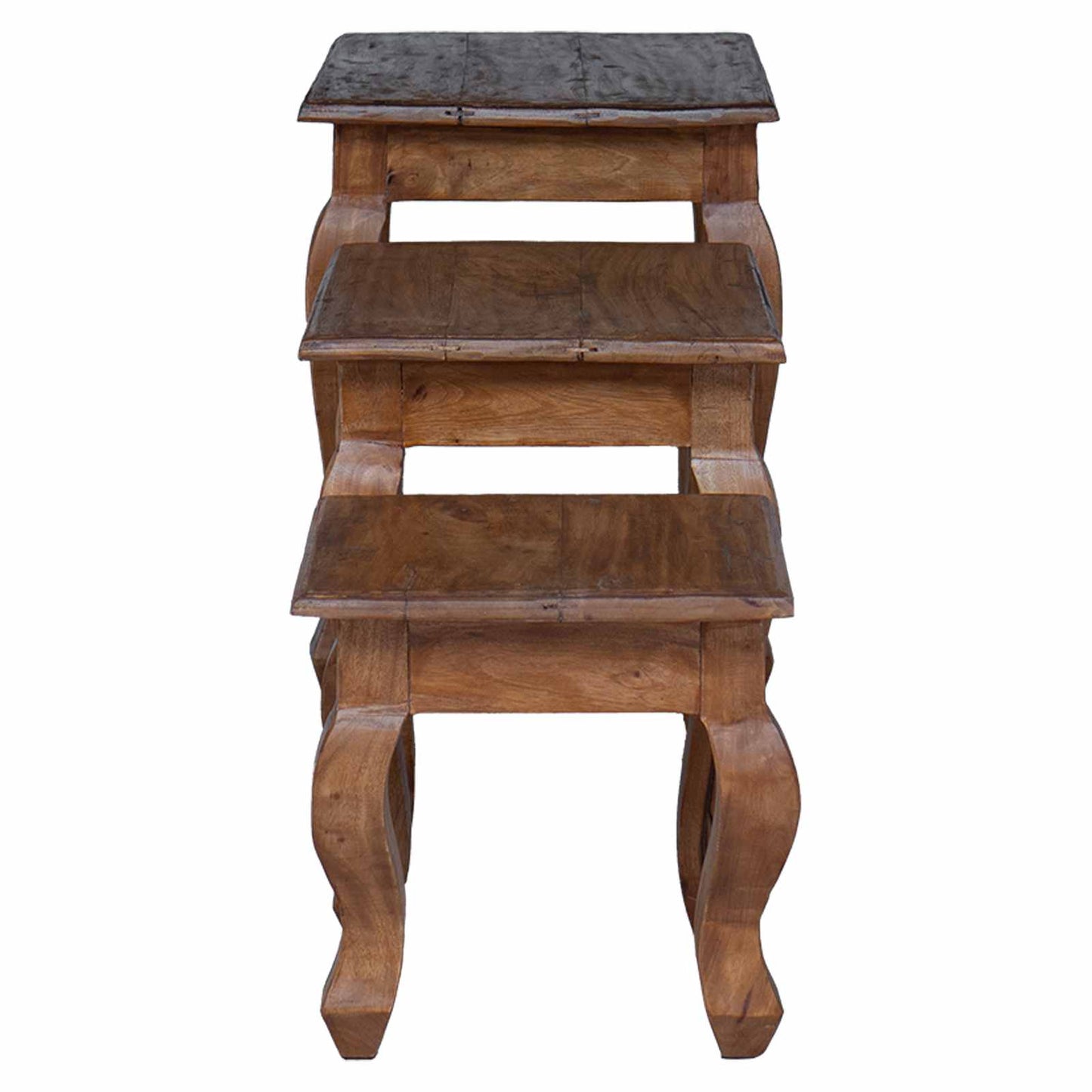 Nesttafel 3 Pcs Bruin Massief Mahoniehout