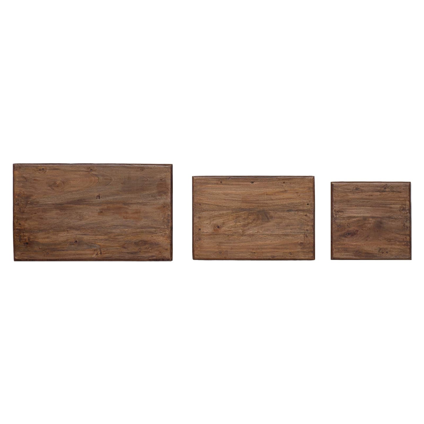 Nesttafel 3 Pcs Bruin Massief Mahoniehout