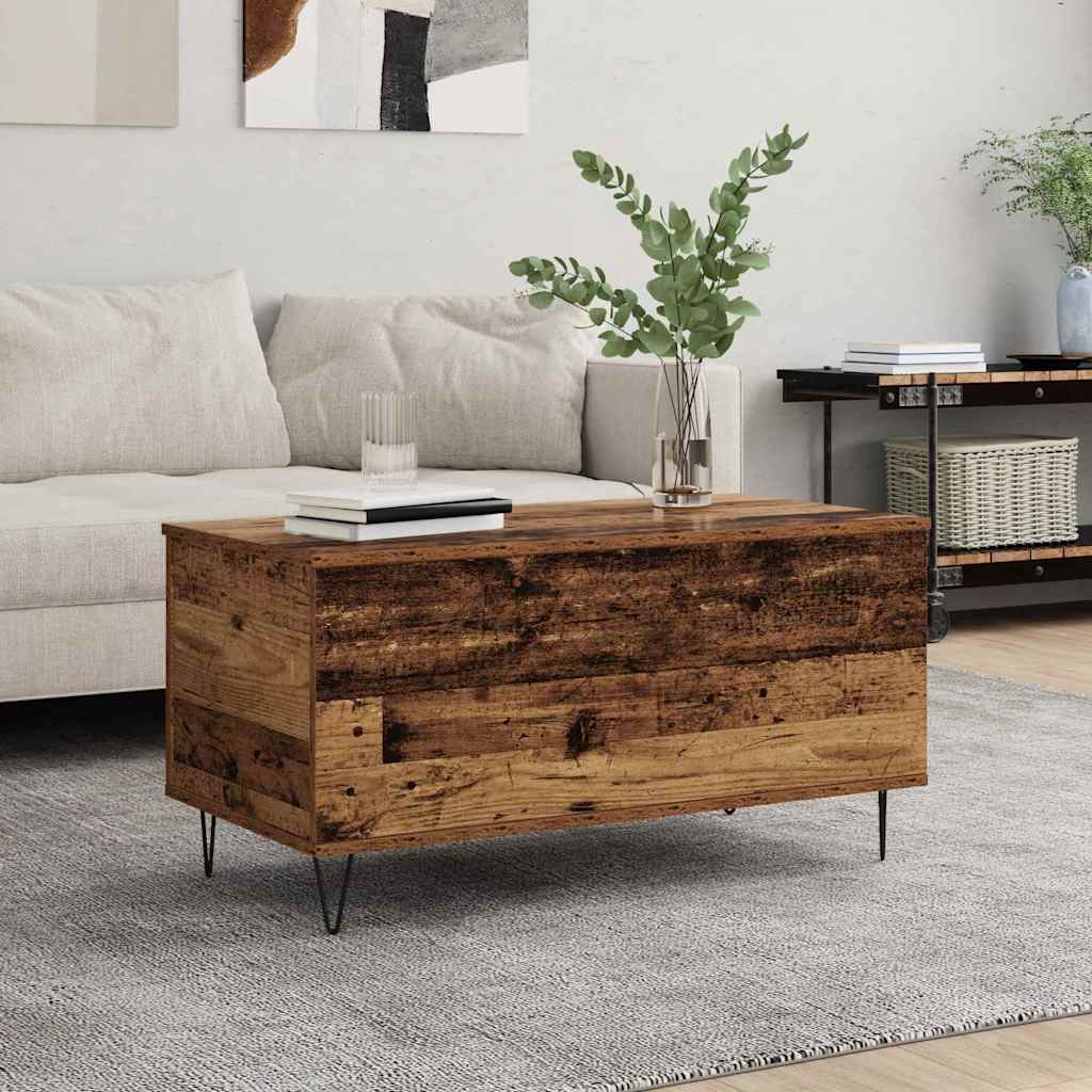 Salontafel 90X44,5X45 Cm Bewerkt Hout Kleurig