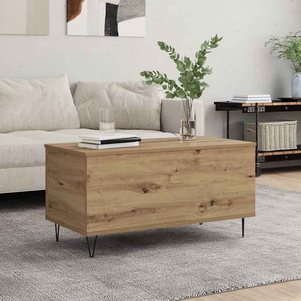 Salontafel 90X44,5X45 Cm Bewerkt Hout Kleurig