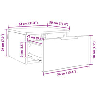 Nachtkastje 2 Pcs 34 X 30 X 20 Cm Bewerkt Hout