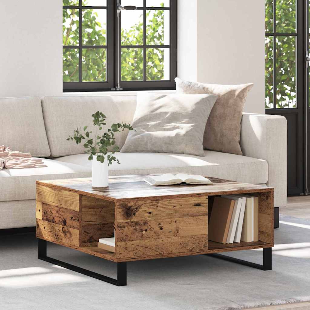 Salontafel 80 X 80 X 36,5 Cm Bewerkt Hout