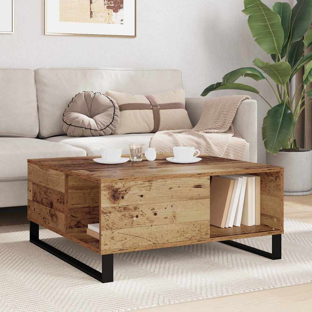 Salontafel 80 X 80 X 36,5 Cm Bewerkt Hout