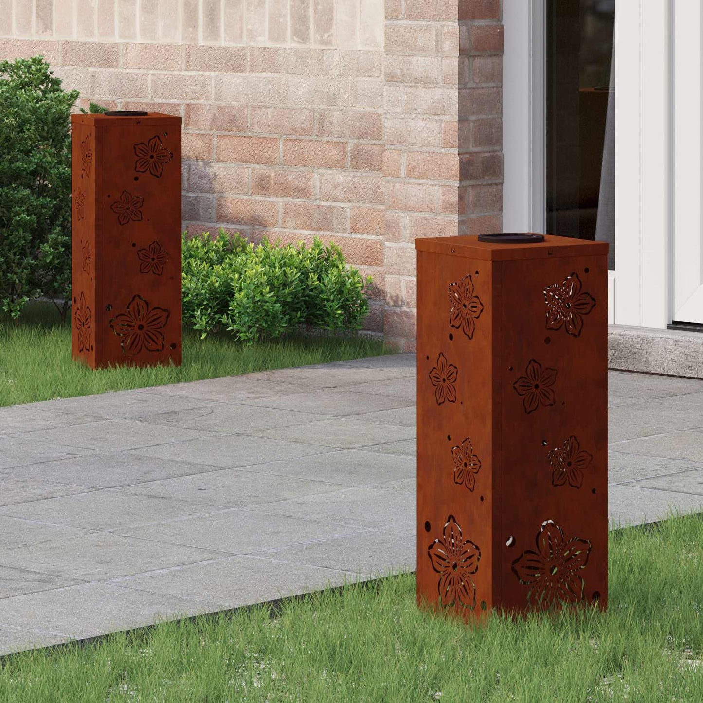 Solar Led Pad Licht 2 Pcs Roestig