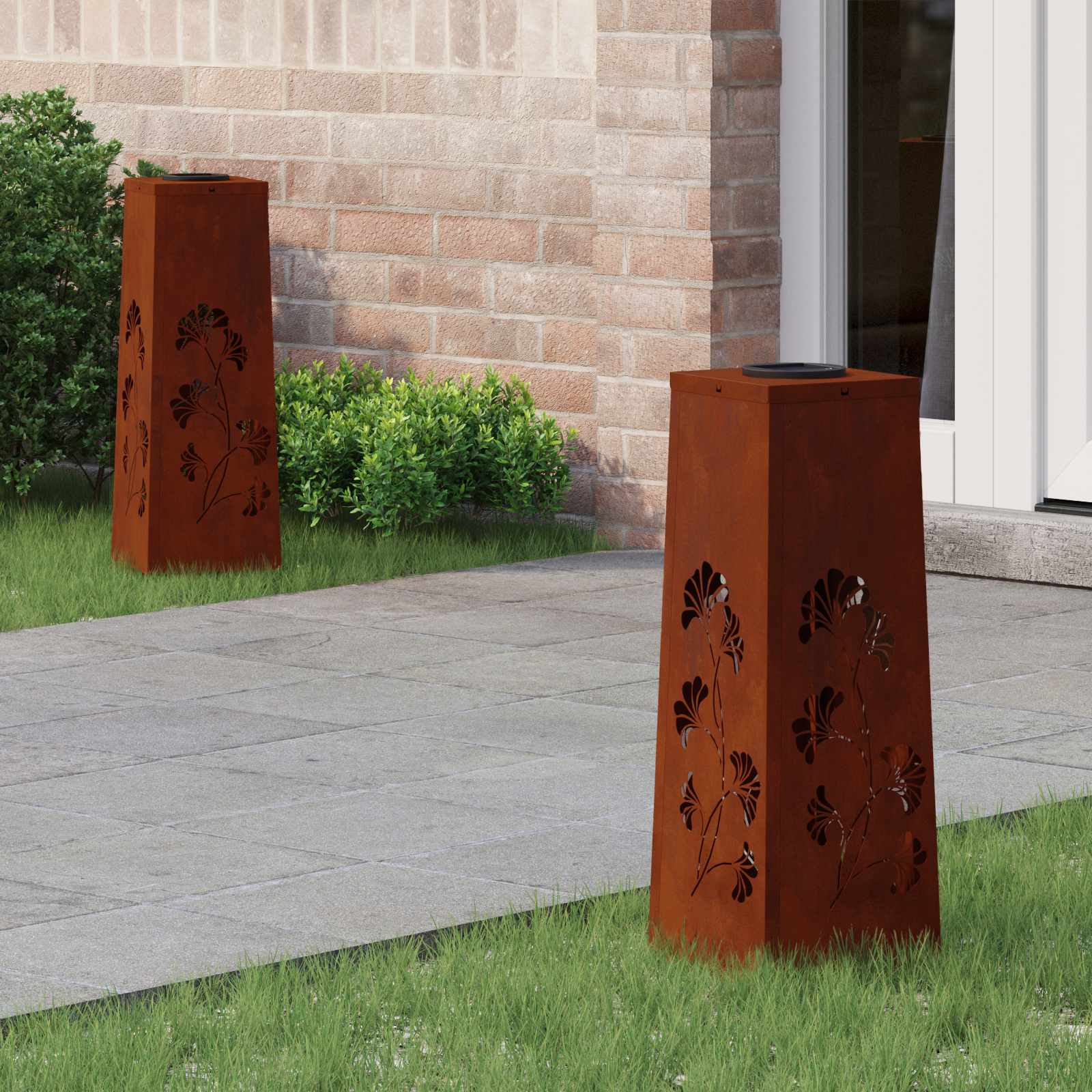 Solar Led Pad Licht 2 Pcs Roestig
