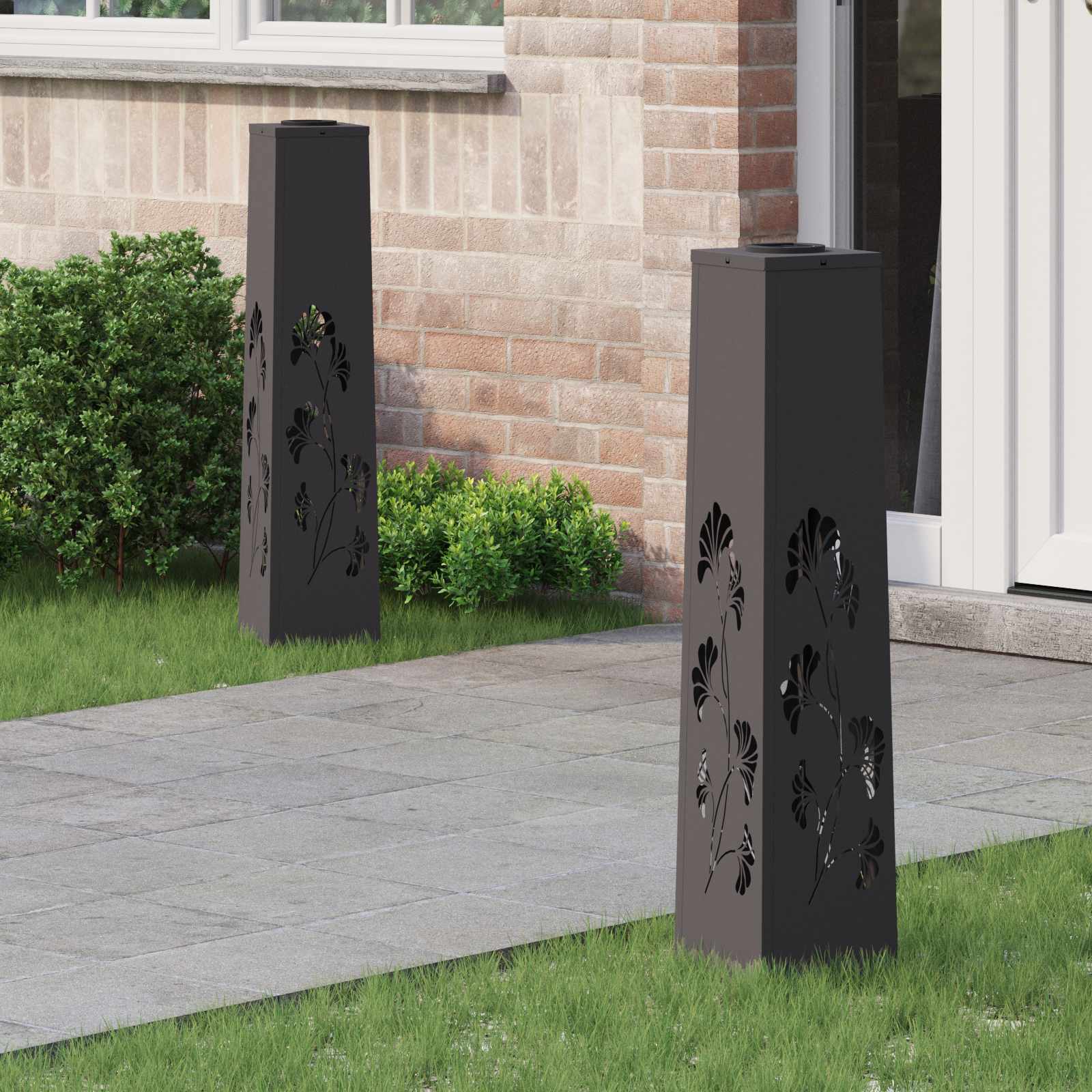 Solar Led Pad Licht 2 Pcs Roestig