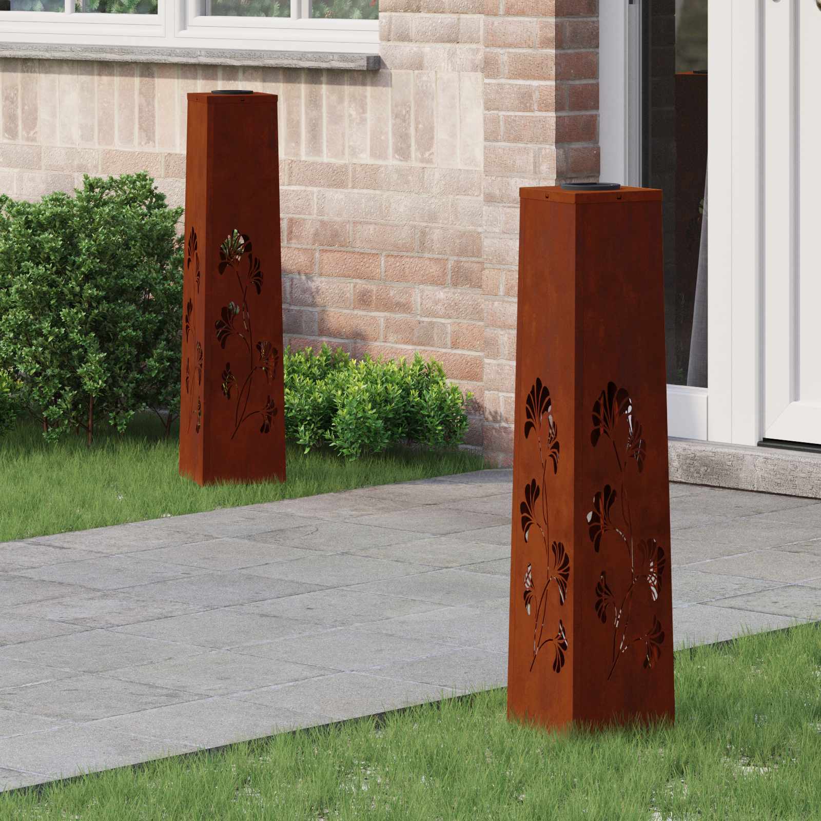Solar Led Pad Licht 2 Pcs Roestig
