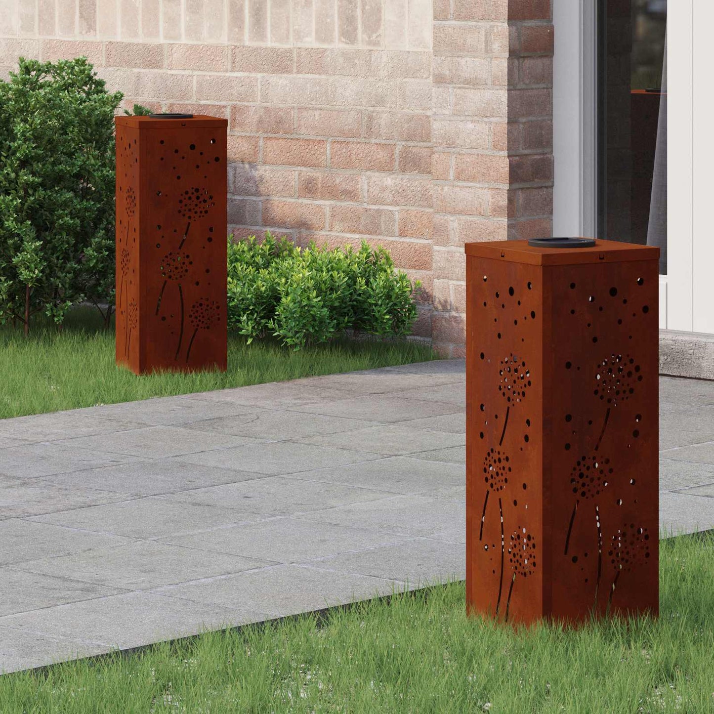 Solar Led Pad Licht 2 Pcs Roestig