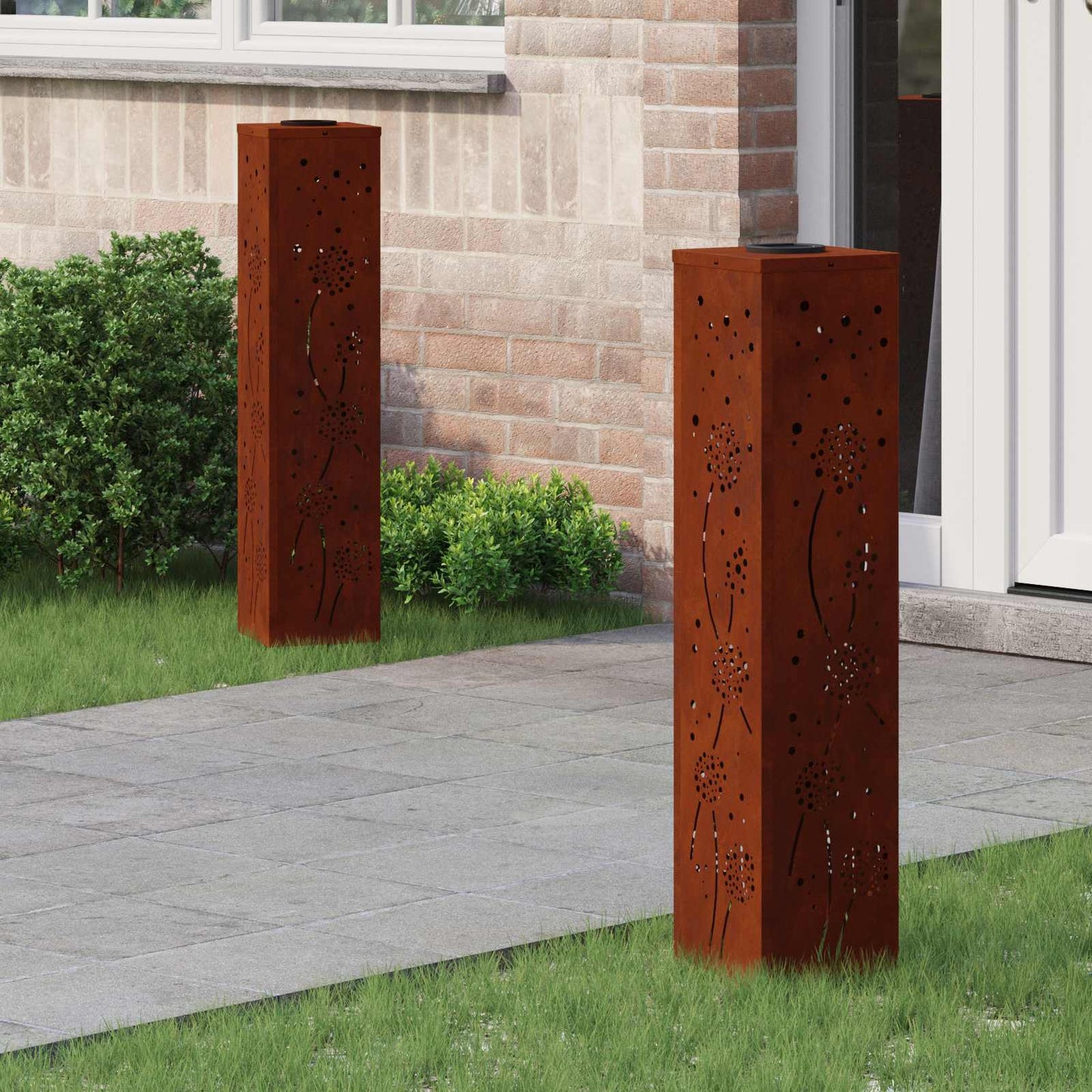 Solar Led Pad Licht 2 Pcs Roestig