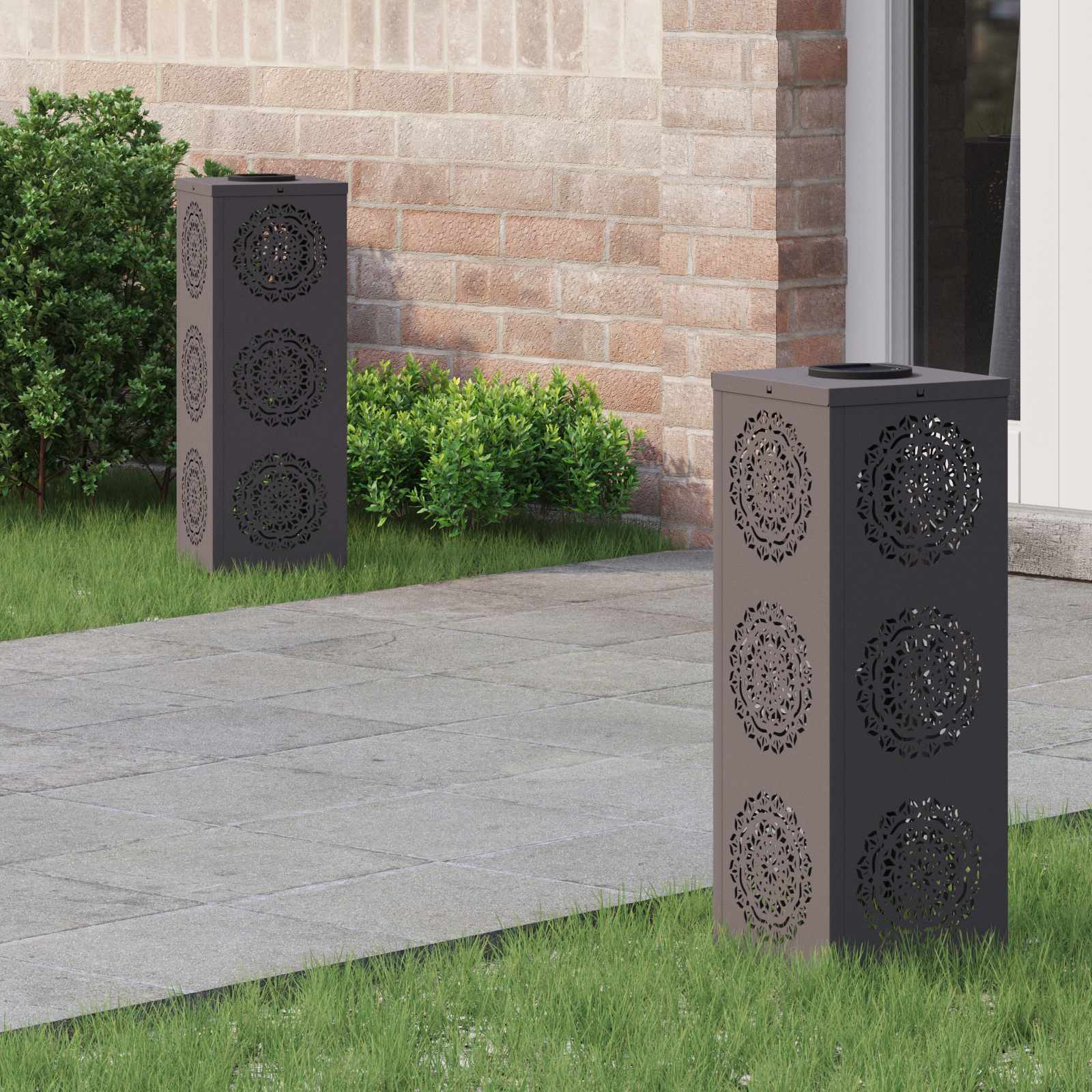 Solar Led Pad Licht 2 Pcs Roestig