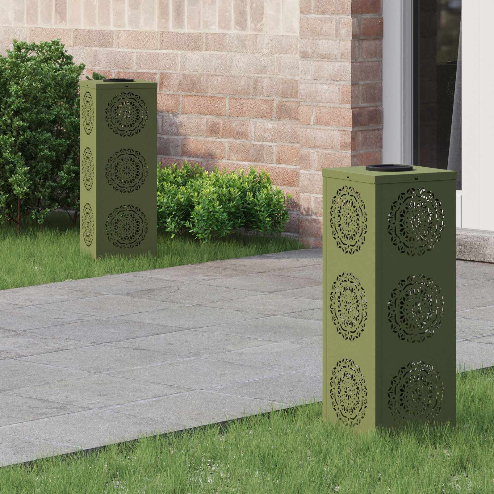 Solar Led Pad Licht 2 Pcs Roestig