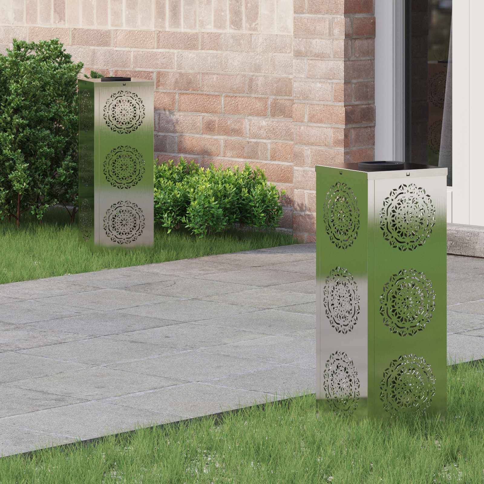 Solar Led Pad Licht 2 Pcs Roestig