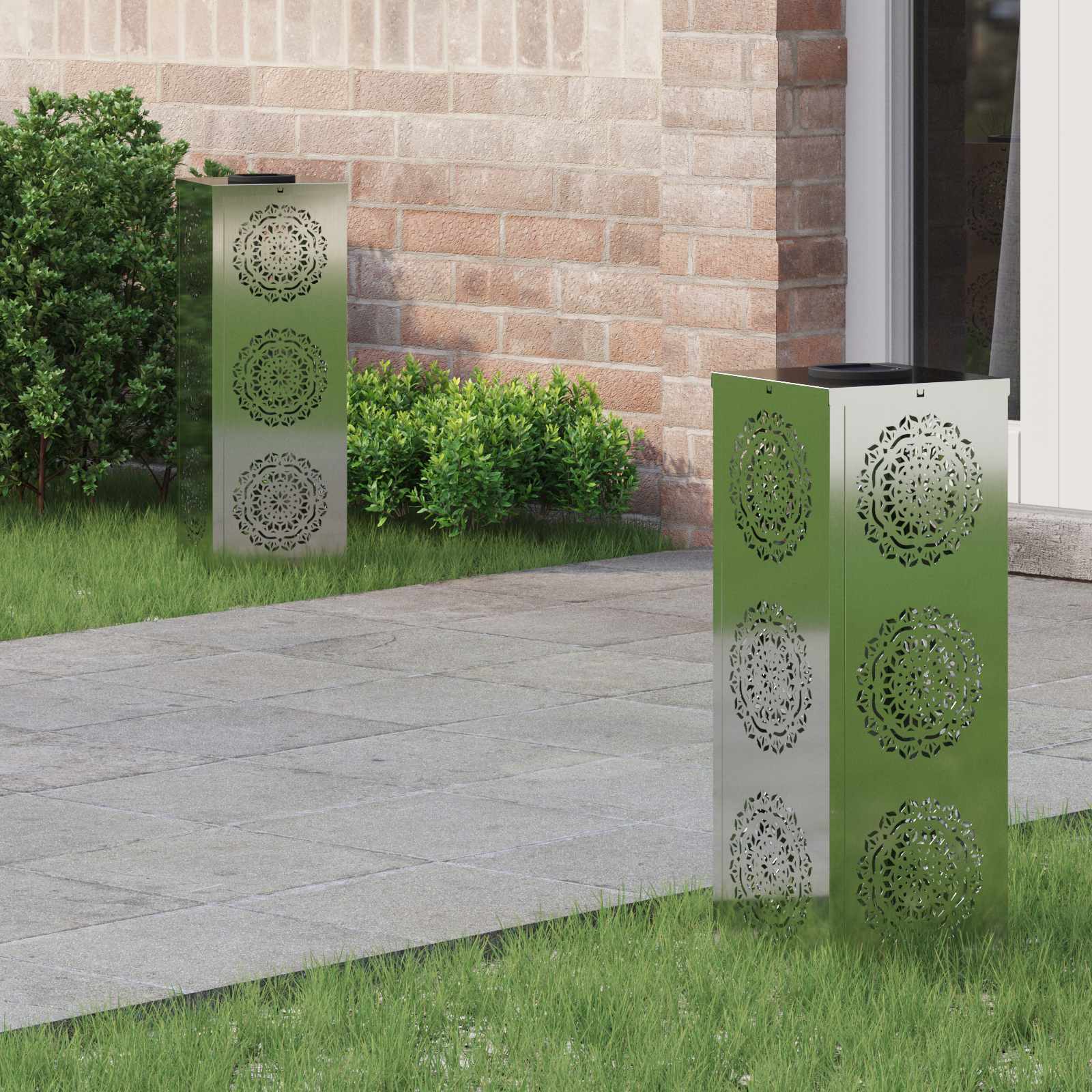 Solar Led Pad Licht 2 Pcs Roestig