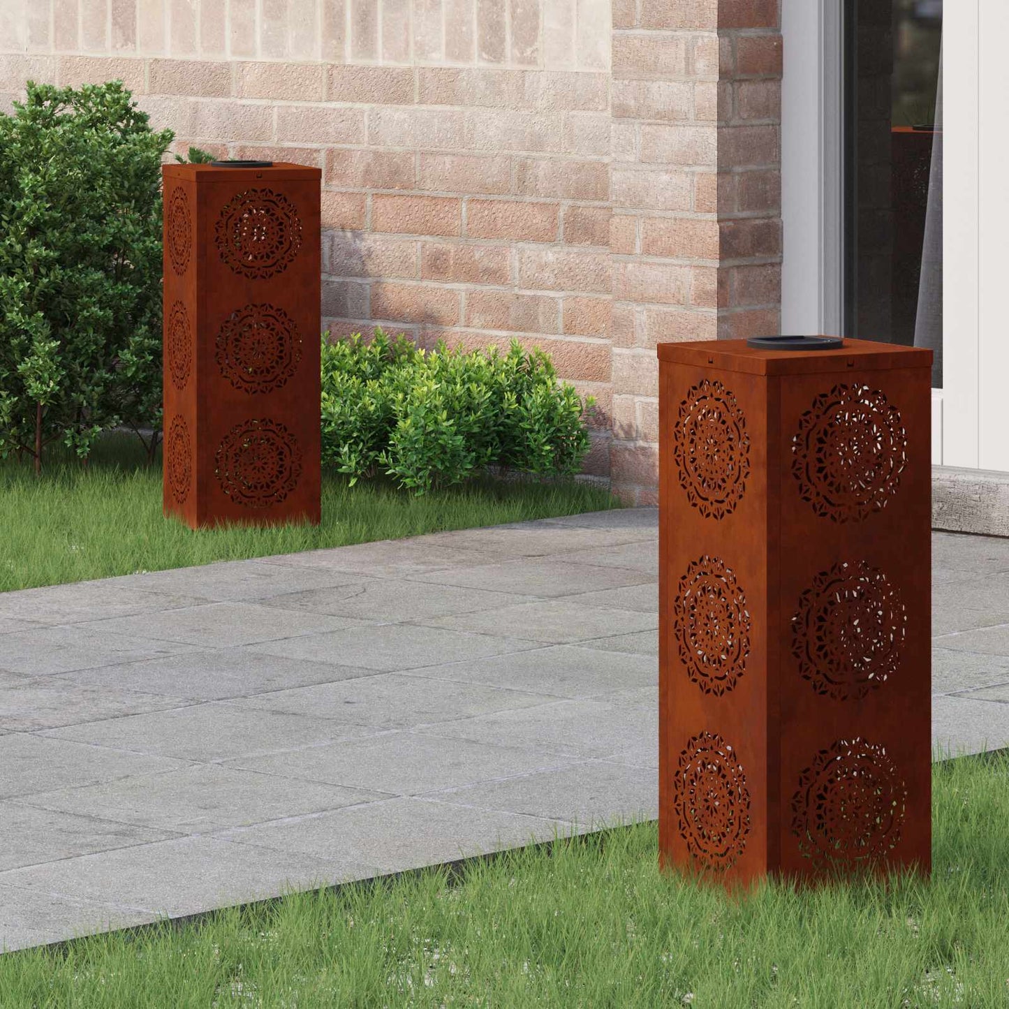 Solar Led Pad Licht 2 Pcs Roestig