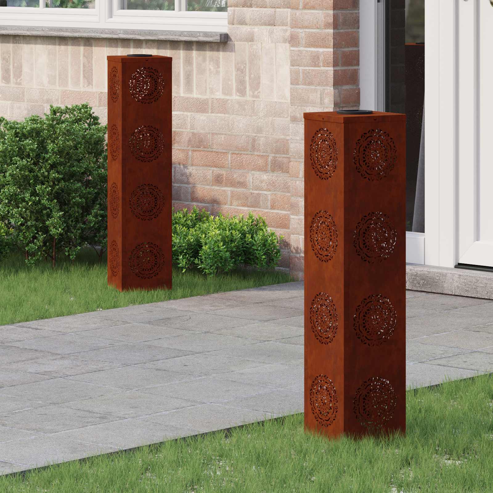 Solar Led Pad Licht 2 Pcs Roestig