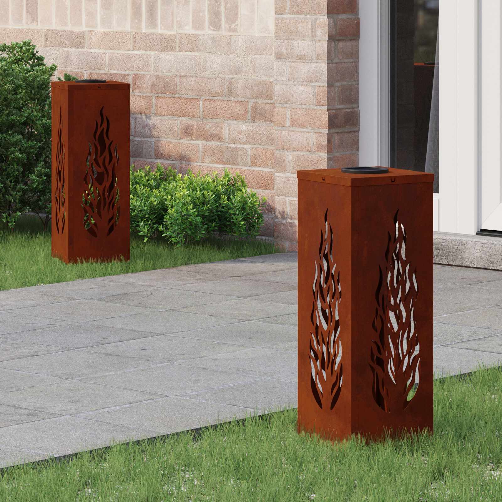 Solar Led Pad Licht 2 Pcs Roestig