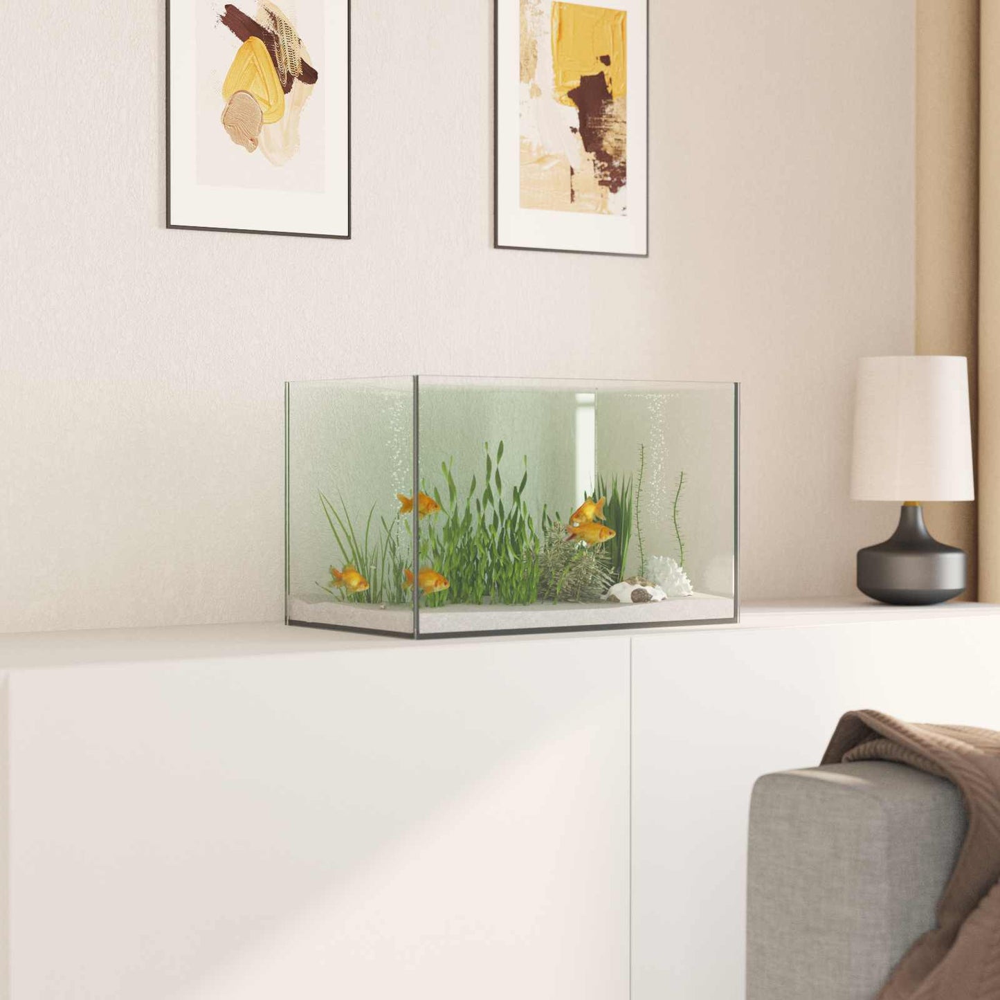 Aquarium Met Opslag Doorzichtig Glas