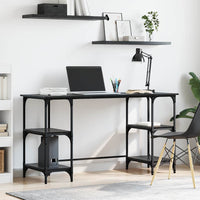 Bureau 140X50X75 Cm Metaal En Bewerkt Hout Eiken
