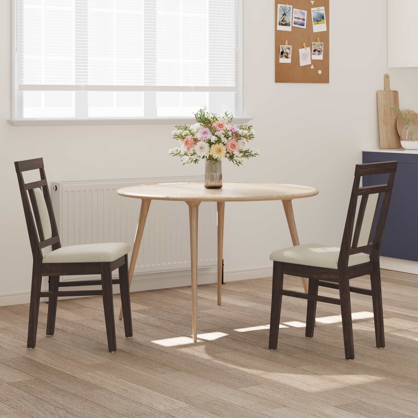 Eetkamerstoel 2 Pcs Massief Rubberhout