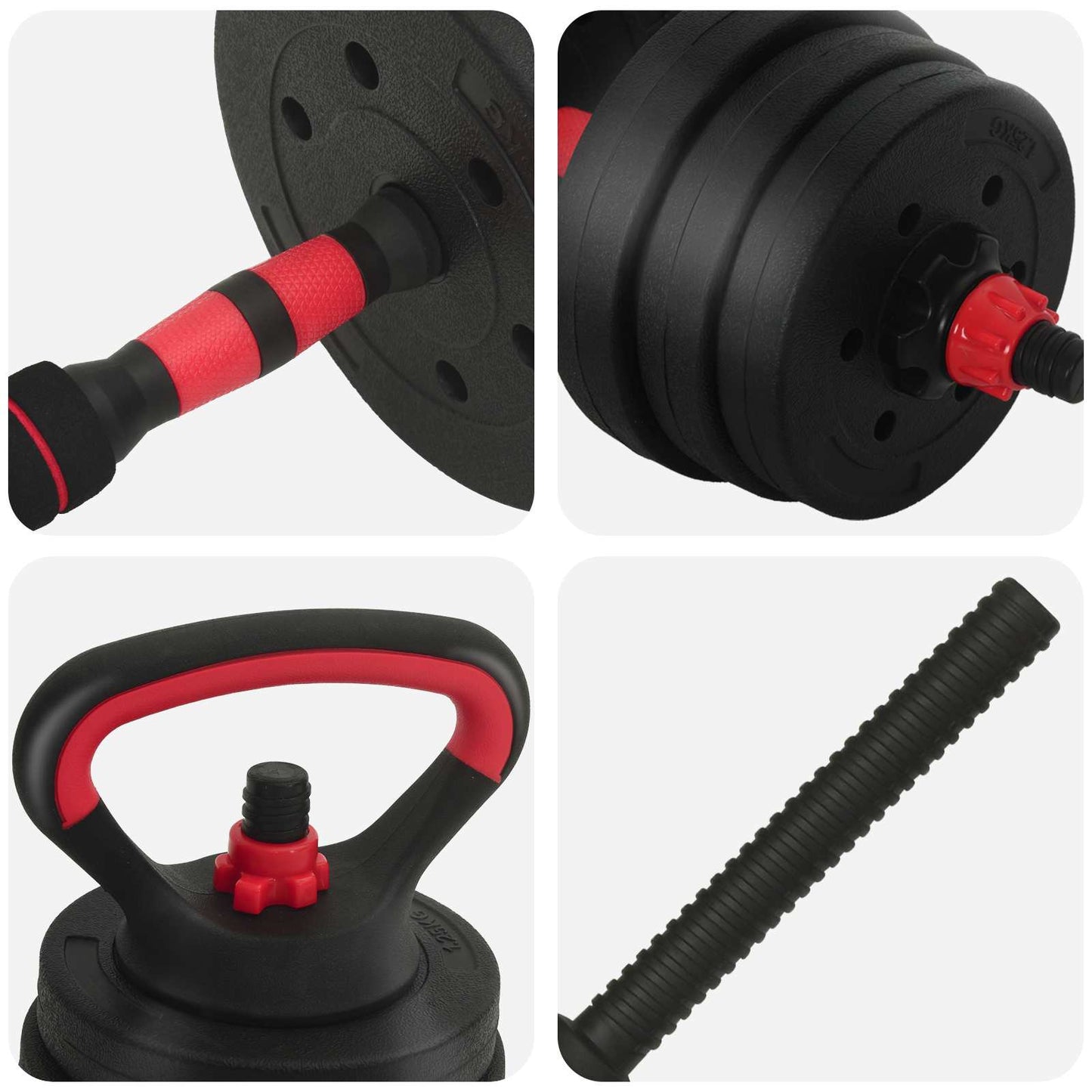 4-In-1 Halter-Barbell Kettlebell Set 20Kg 20Kg