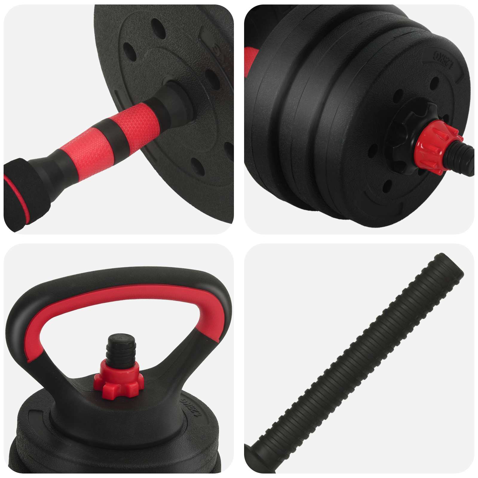 4-In-1 Halter-Barbell Kettlebell Set 20Kg 20Kg