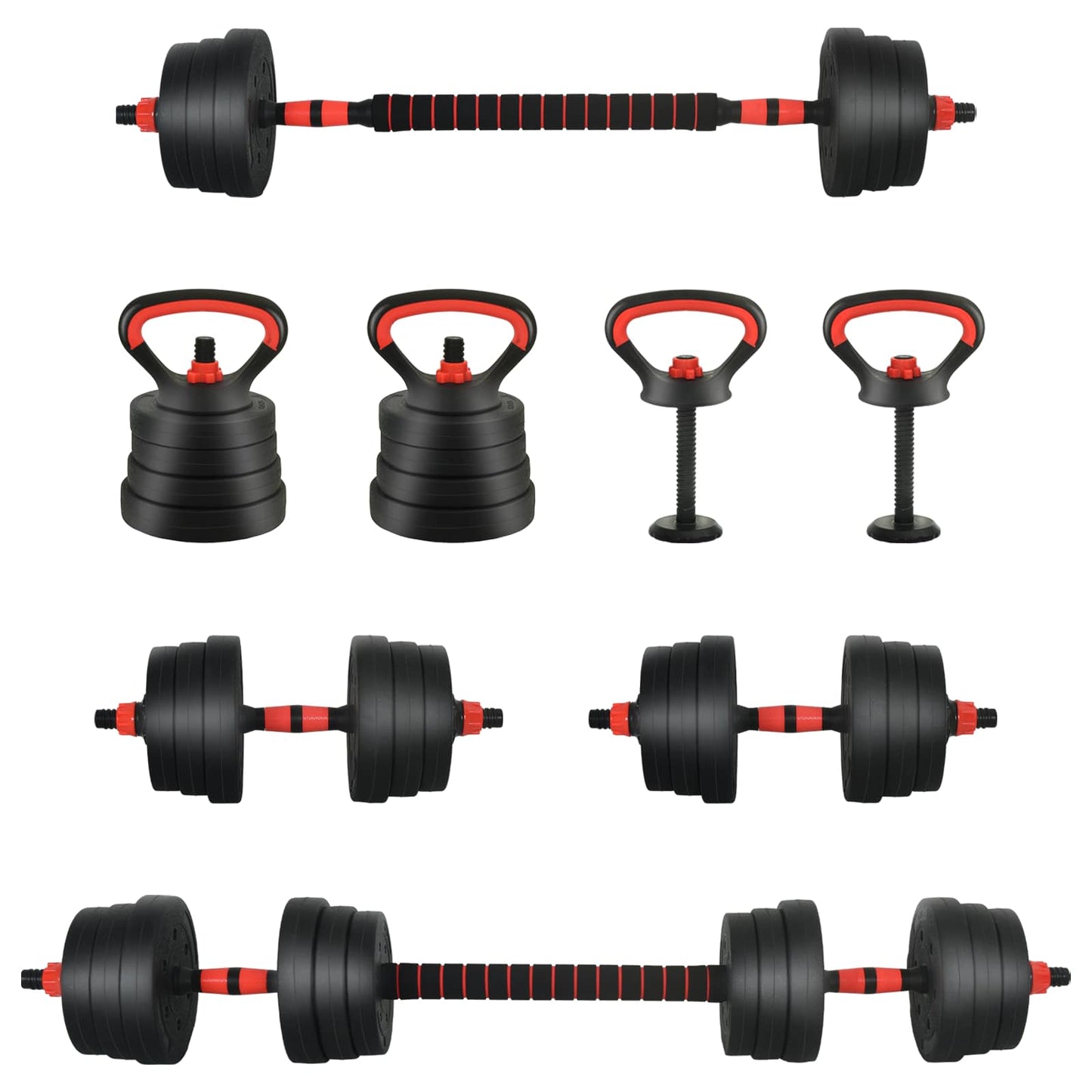 4-In-1 Halter-Barbell Kettlebell Set 20Kg 20Kg