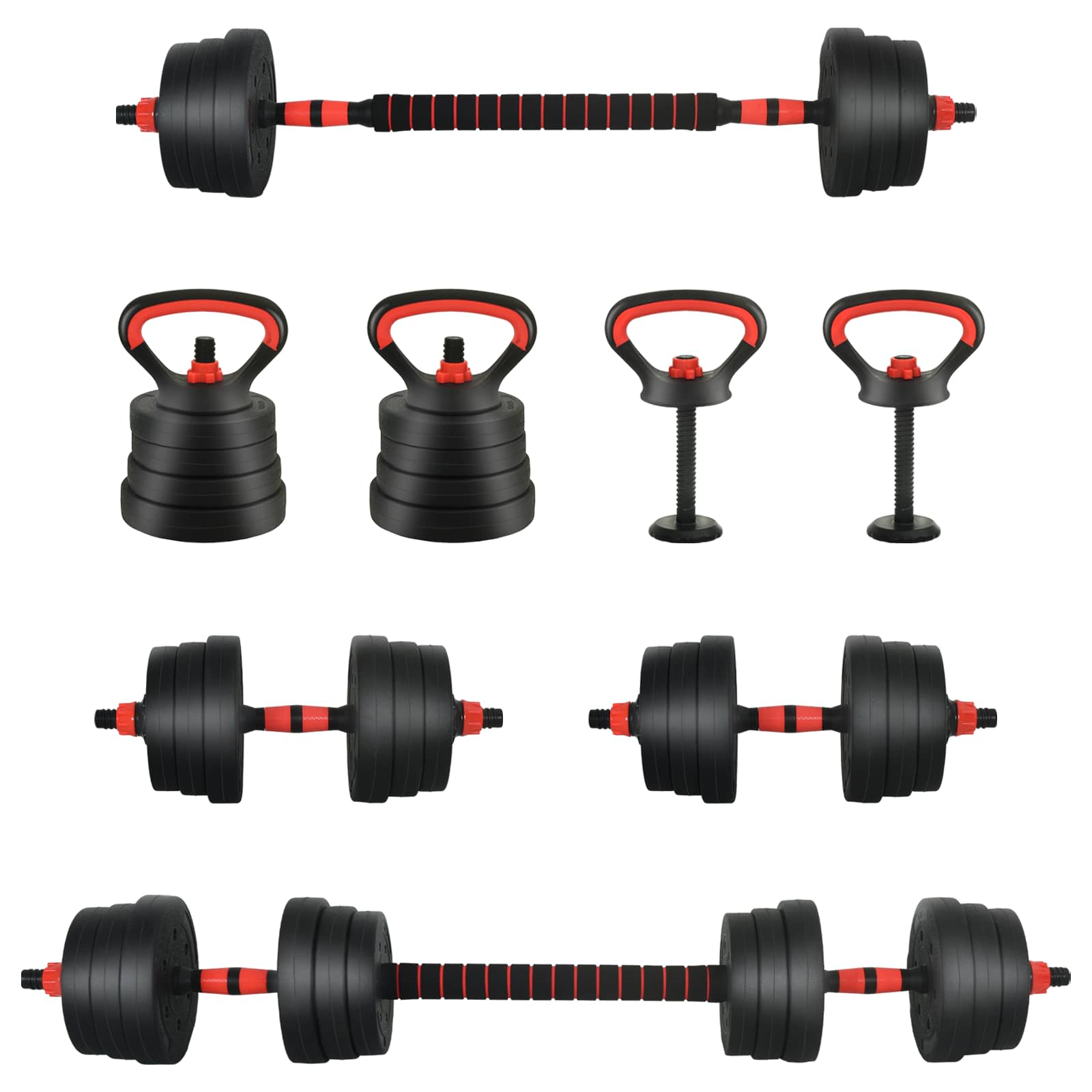 4-In-1 Halter-Barbell Kettlebell Set 20Kg 20Kg