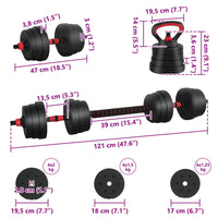 4-In-1 Halter-Barbell Kettlebell Set 20Kg 20Kg