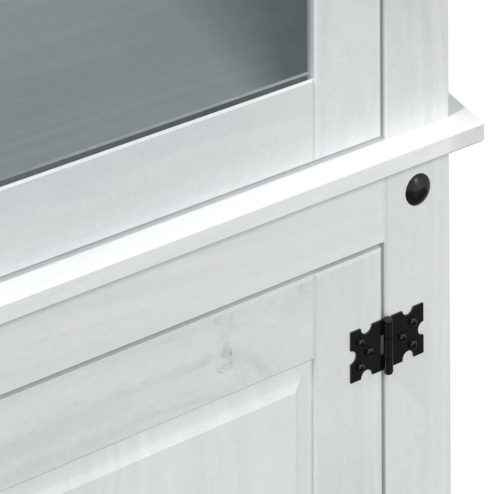 Vitrinekast 103,5 X 42 X 180 Cm Massief Grenenhout