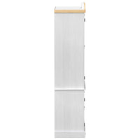 Vitrinekast 103,5 X 42 X 180 Cm Massief Grenenhout