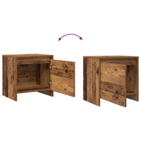 Nachtkastje Oudhout 45 X 34 X 44,5 Cm Bewerkt Hout