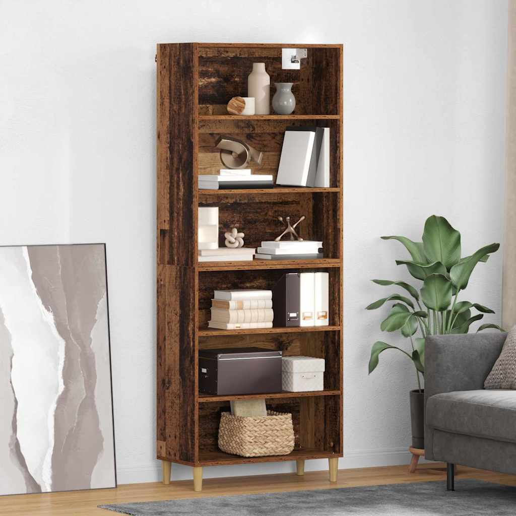 Hoge Kast 69,5 X 32,5 X 180 Cm Bewerkt Hout