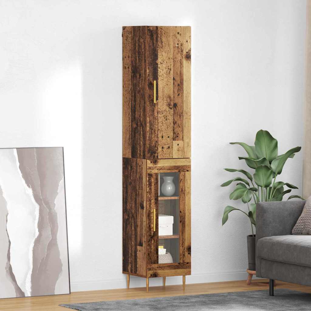 Hoge Kast 2 Pcs Bewerkt Hout