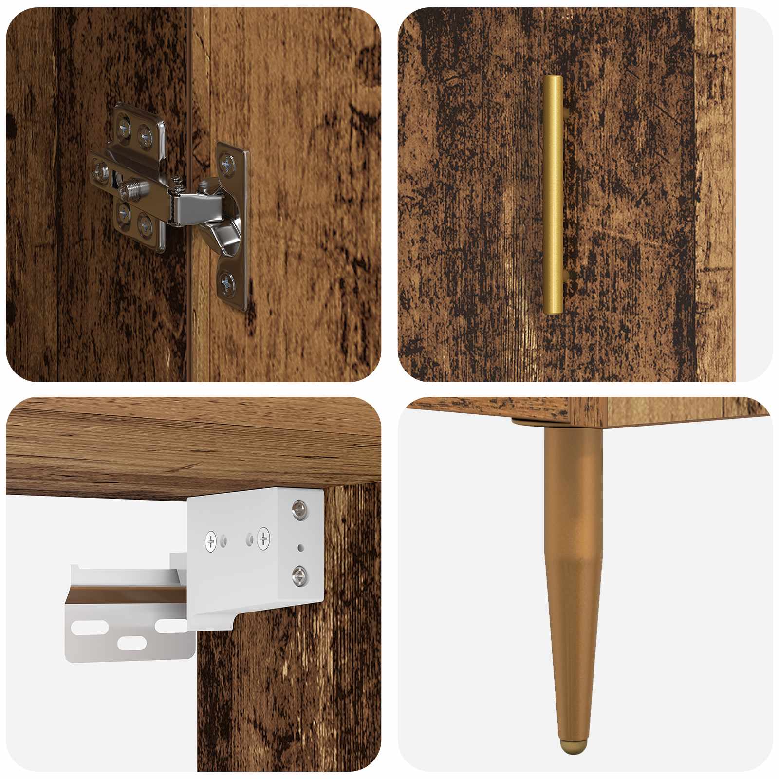 Hoge Kast 2 Pcs Bewerkt Hout