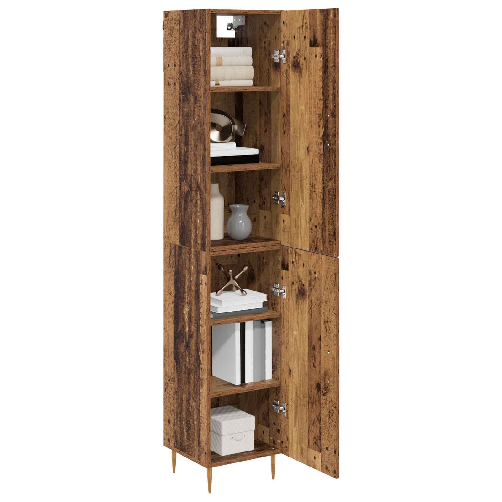 Hoge Kast 2 Pcs Bewerkt Hout