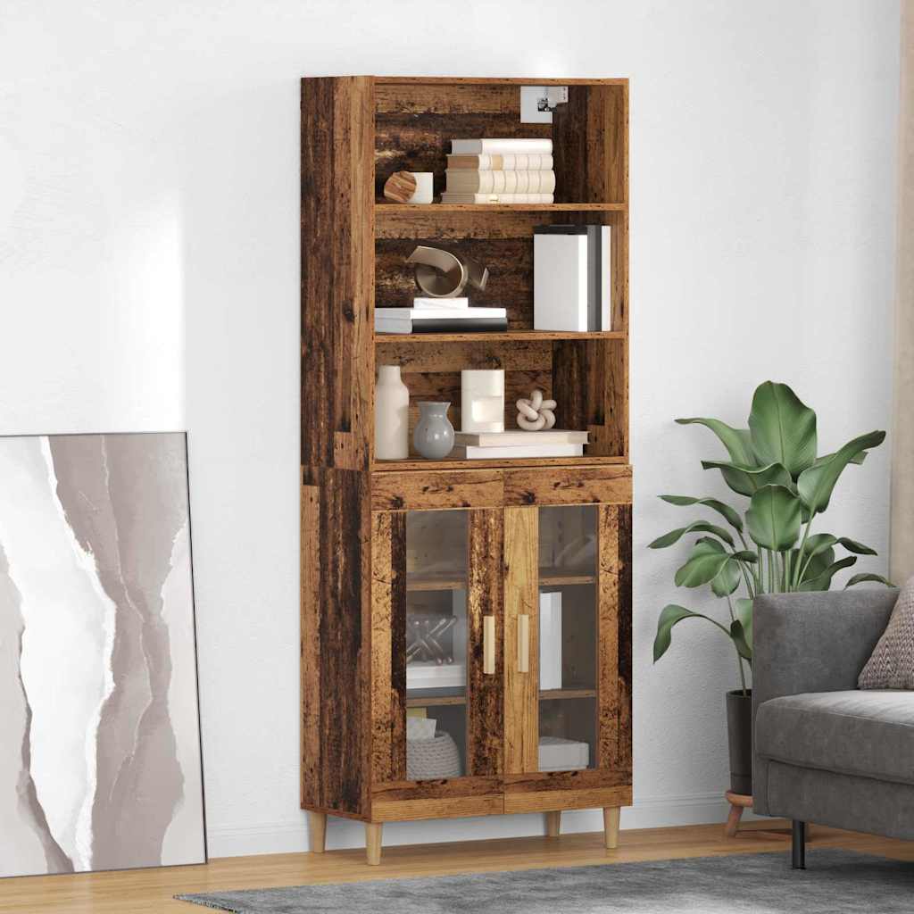 Hoge Kast 69,5 X 32,5 X 180 Cm Bewerkt Hout