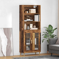 Hoge Kast 69,5 X 32,5 X 180 Cm Bewerkt Hout