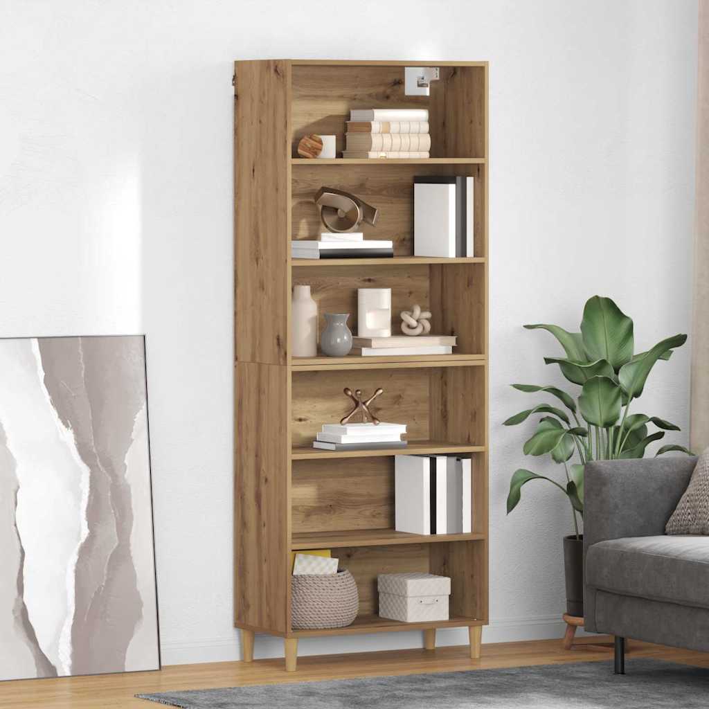 Hoge Kast 69,5 X 32,5 X 180 Cm Bewerkt Hout