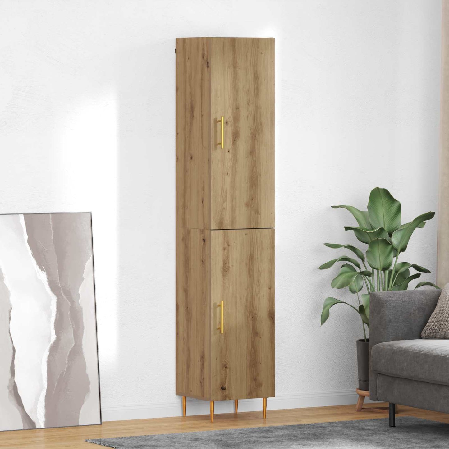 Hoge Kast 2 Pcs Bewerkt Hout