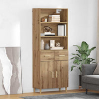 Hoge Kast 69,5 X 32,5 X 180 Cm Bewerkt Hout