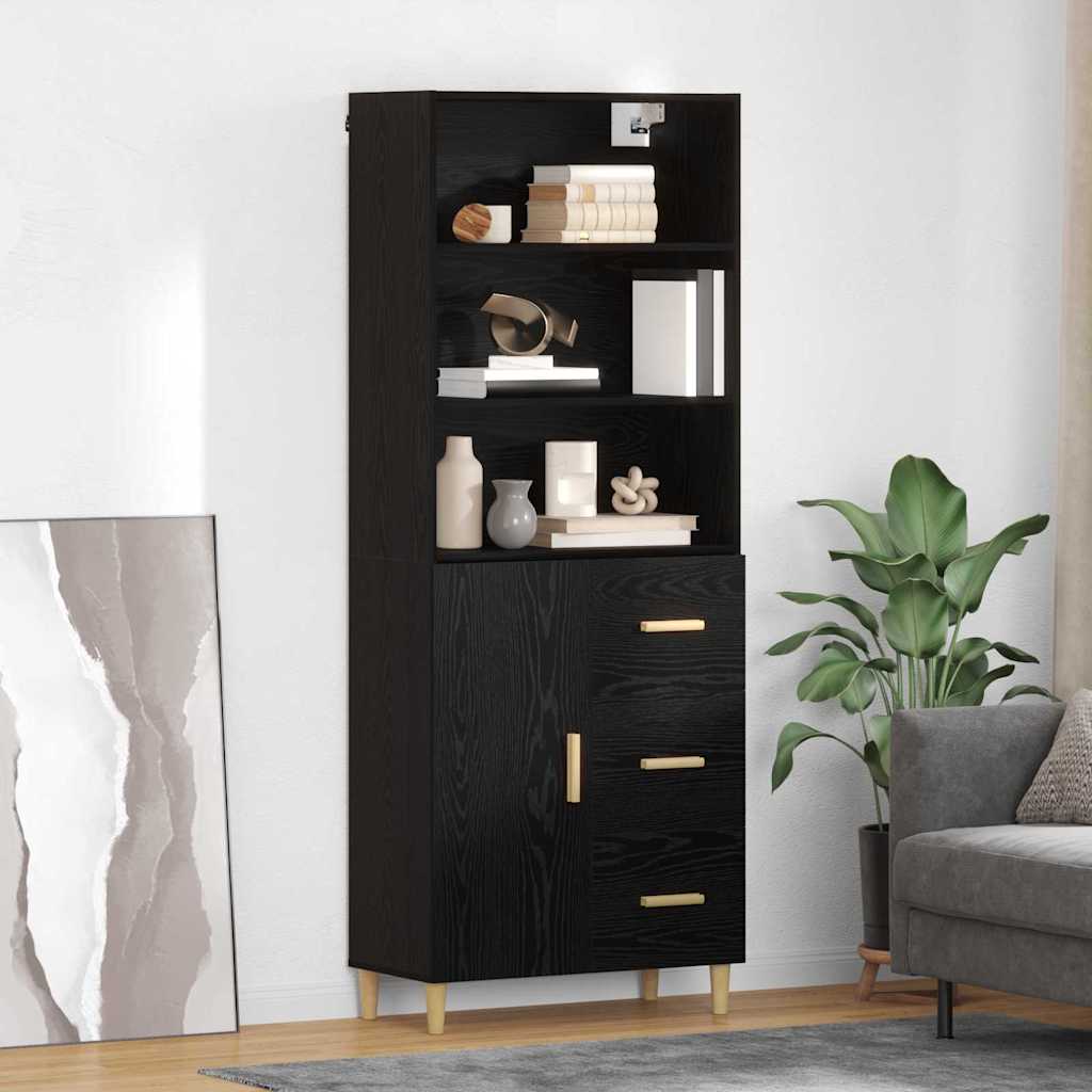 Hoge Kast 69,5 X 32,5 X 180 Cm Bewerkt Hout